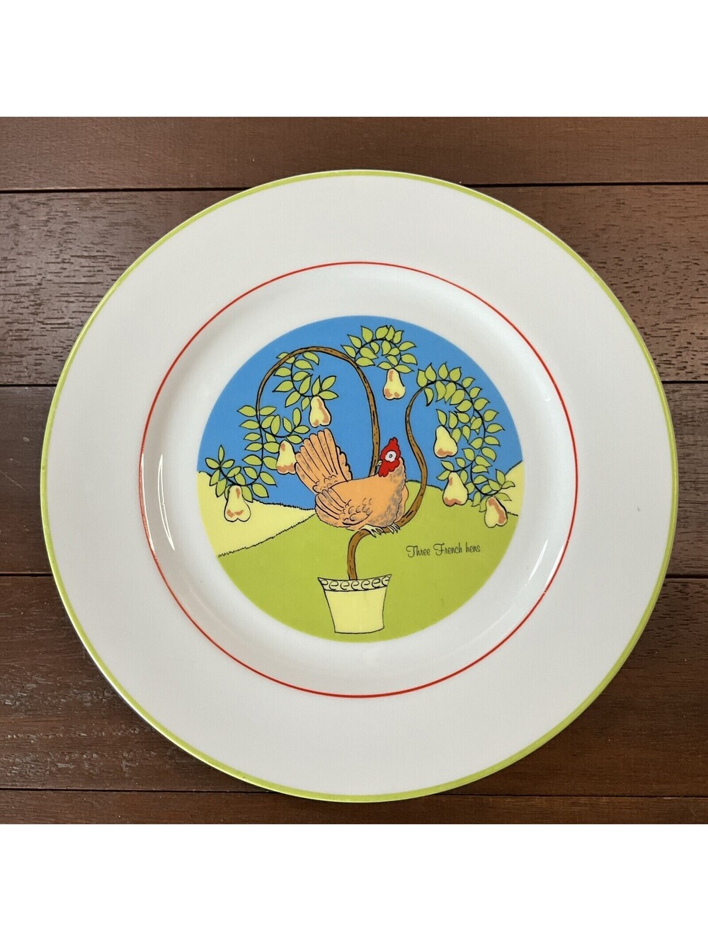 12 Days of Christmas Plate Three French Hens D.H. Holmes 1983 Vintage 10 inch